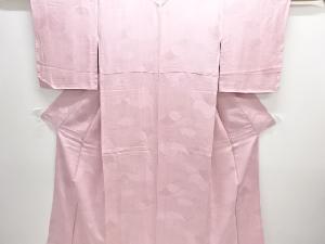 波模様織り出し一つ紋色無地着物